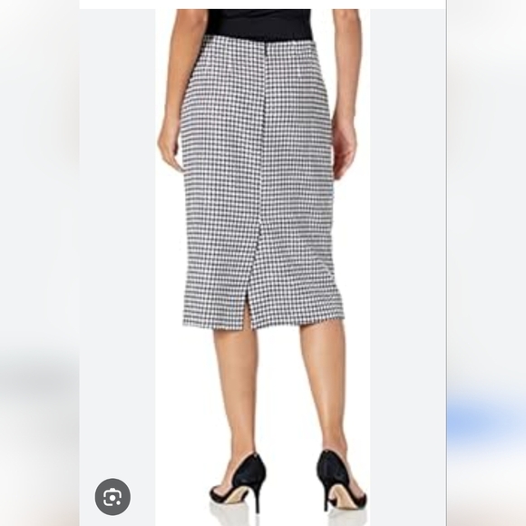 Classic 40s Style Black and White Checkered High Waist  Skirt By Laura Size 8 - Picture 9 of 9